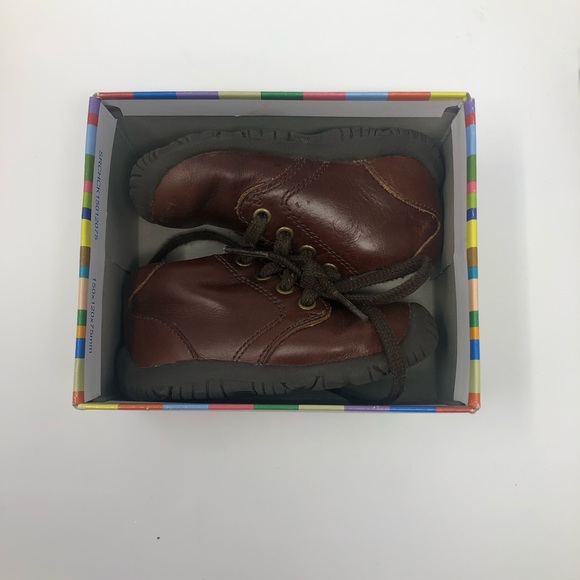 Stride Rite Baby Shoes Leather Derby Brown Cyclone Size 4XW - Picture 10 of 11